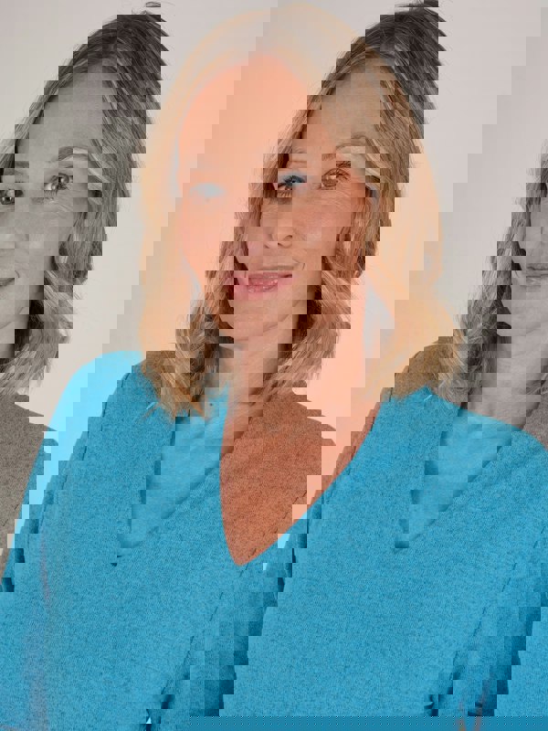 PennyPlain Hi Back V Long Sleeve  - Aqua