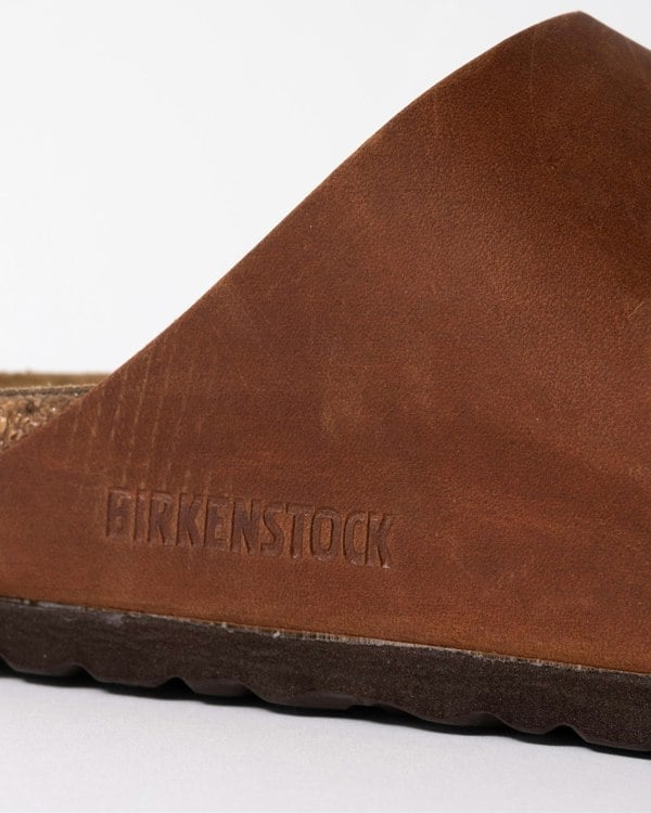 Birkenstock Arizona Oiled Natural Leather Womens Sandals - Cognac - CHO - Designer Womens Sandals