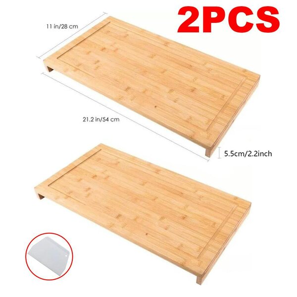 Havendro Set of 2 Bamboo Chopping Board Induction Ceramic Hob Cover Worktop Saver