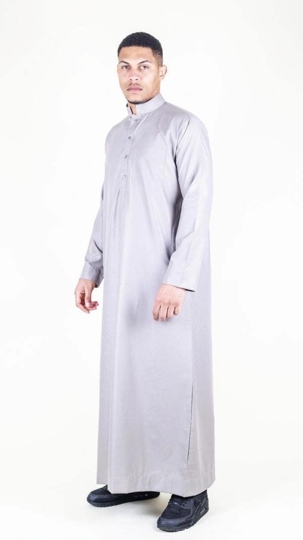 Infinity Leather Mens Thobe Jubba Saudi Islamic Arabic Eid Cotton Kaftan Jubbah Umrah Robe