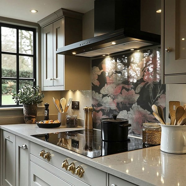 Benjamin Tate Design Imprints Flowers And Leaves Of Wild Rose Splash Back