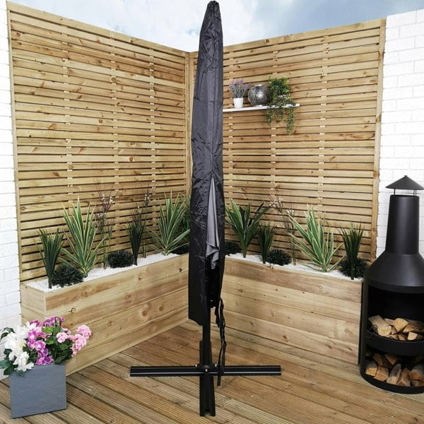 Samuel Alexander 3m Waterproof Cover for Hanging Banana Cantilever Garden Parasol in Black