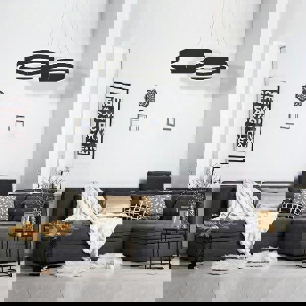 Milagro Infinity Black LED Pendant Light Beautiful Infinity Shape