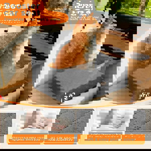 Skylos Large Dog Booster Car Seat Travel Carrier Bed Basket for 2 Small Pets