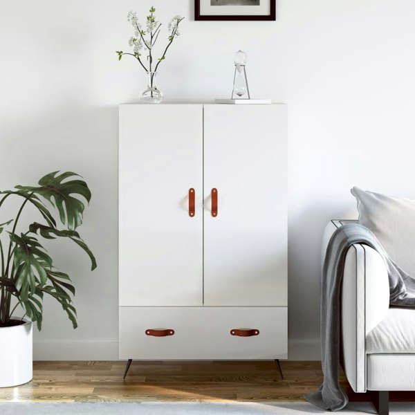 Berkfield Highboard High Gloss White 69.5x31x115 cm Engineered Wood