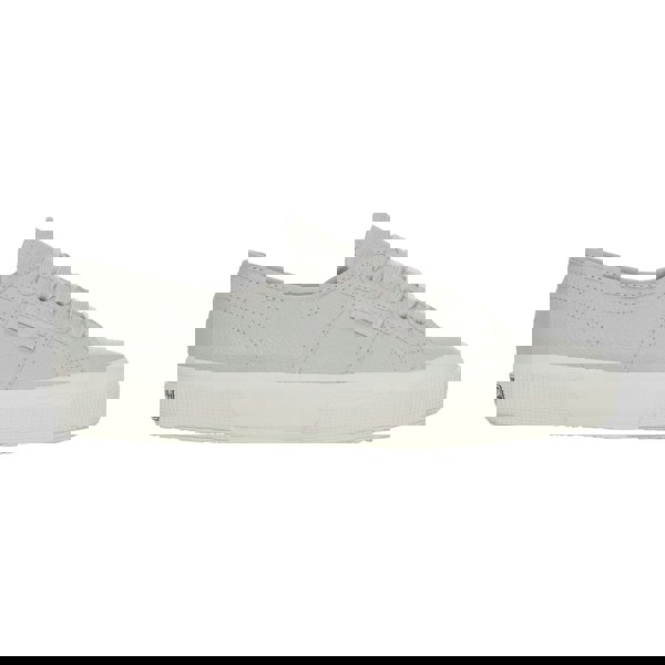 Superga Unisex Adult 2750 Efglu Leather Trainers - Grey Silver Matt/Avorio