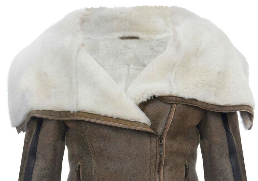 Infinity Leather Womens Merino Sheepskin Aviator Leather Jacket-Asmara