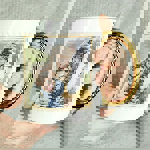 Personalised Memento Company Personalised Photo Upload Gold Handled Mug