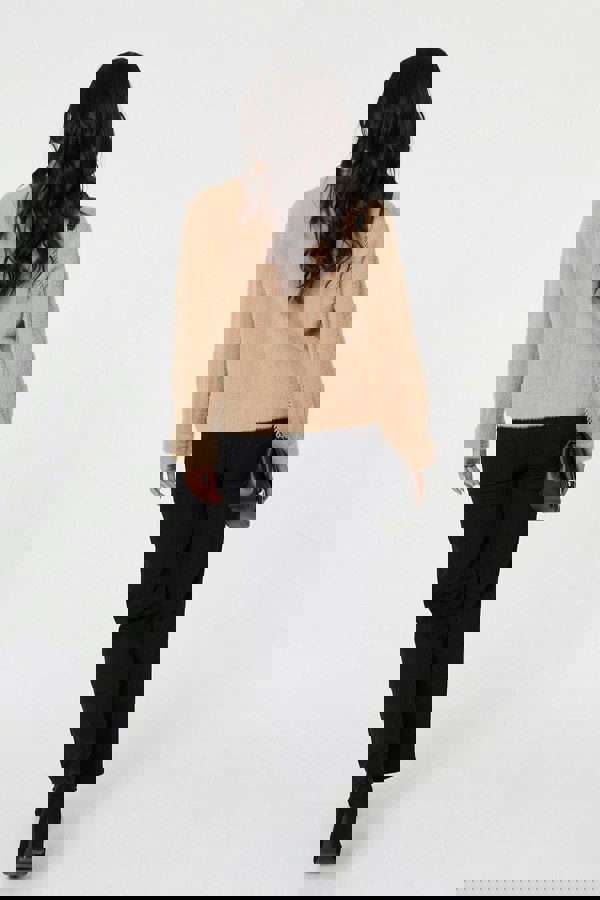 Beige | Textured Button Front Boxy Shacket
