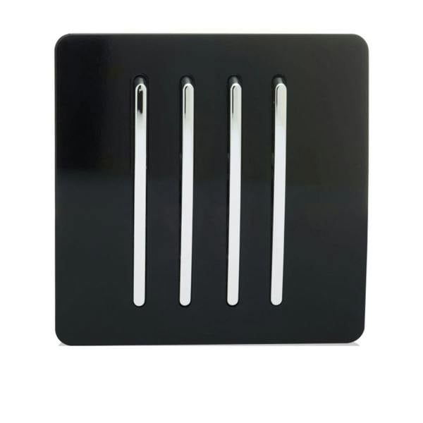 Trendi Switch 4 Gang 1 or 2 way Rocker Light Switch in Piano Black
