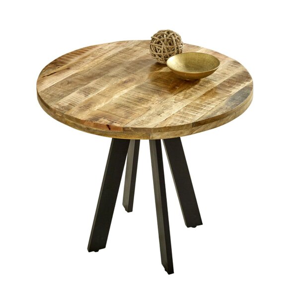 Wyld Haus California Round Solid Wood and Metal 4 Seater Dining Table
