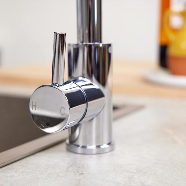 Top-Fix | Vito Swan Neck Style Kitchen Mixer Tap | Polished Chrome Finish