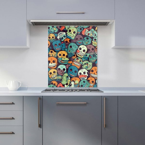 Warren Reed - Designer Smiling Skulls Pattern Kitchen Splashback