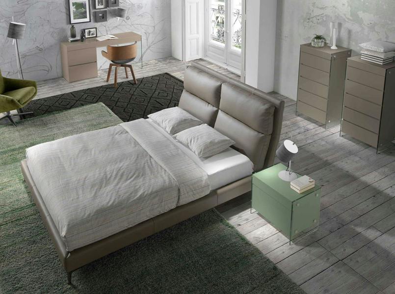Angel Cerdá Mink coloured leatherette bed 7014