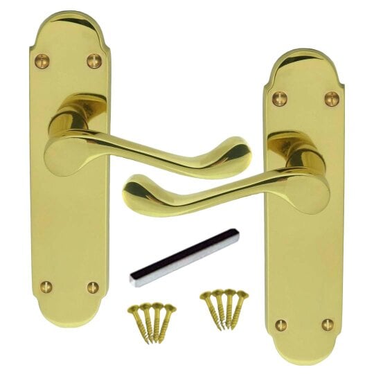 EDH Door Hardware Brass Plated Internal Door Handles - Door Handles Internal Sets, Brass Door Handle Set for Internal Doors
