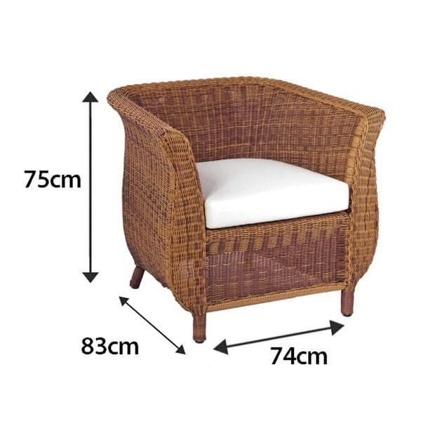 Cozy Bay Furniture Cozy Bay Jamaica Rattan Arm Chair in Java Honey