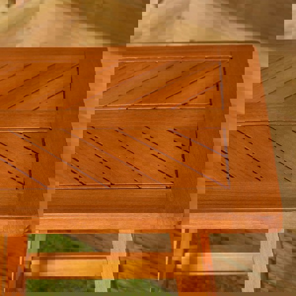 Samuel Alexander Outdoor Wooden Garden Slatted Side Table with 2 Chairs