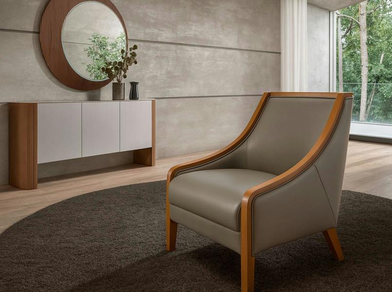 Angel Cerdá Grey leather armchair 5126