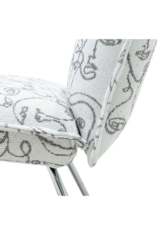 Living and Home Modern Linen Accent Chair with Metal Leg