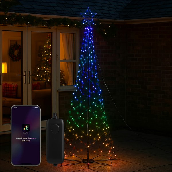 Xmas Haus All Surface Flagpole Tree RGB APP Control or Handheld Remote 2.4m
