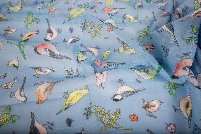 Art on Scarves Recycled Bottle Scarf - Birds