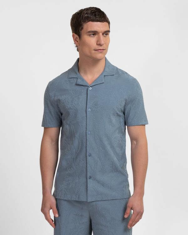 Steel & Jelly Kenton - Paisley Texture Jersey Short Sleeve Shirt