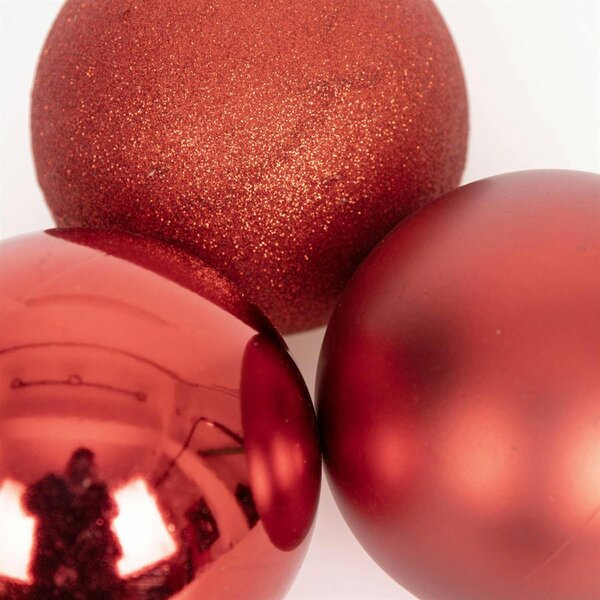 Shatchi 15cm Christmas Bauble Set, 3 Pieces, Shatterproof Dark Red Tree Decorations