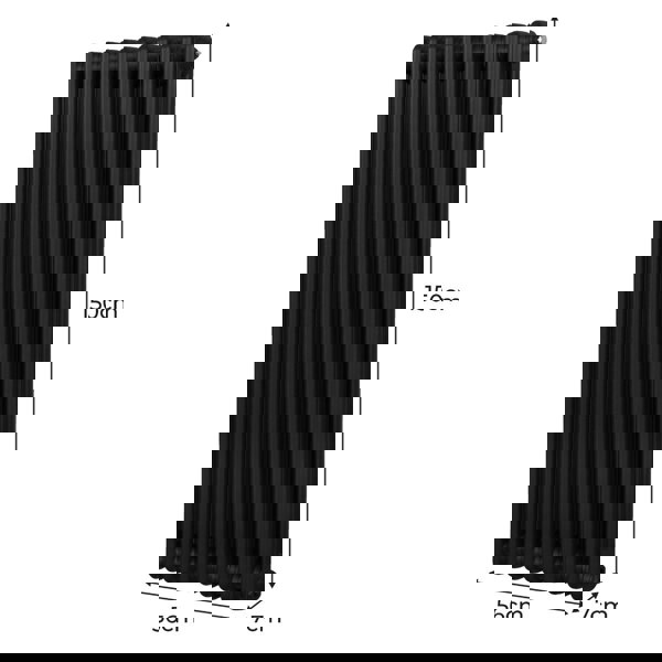 Monstershop Traditional 2 Column Radiator - 1500 x 562mm - Black