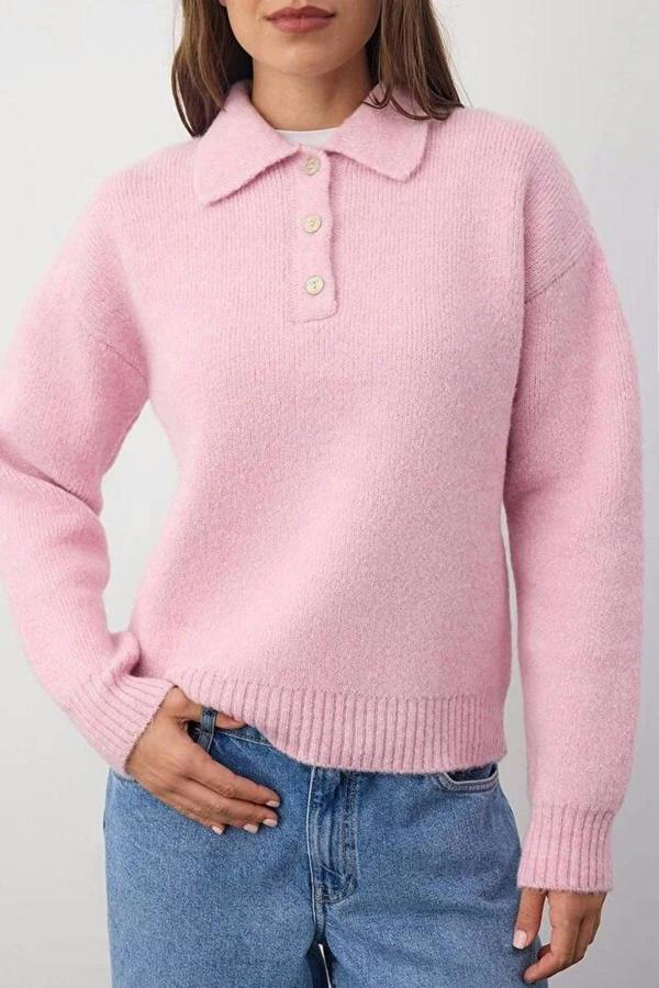 WOVCOR Basic Loose Fit Special Yarn Knit Sweater