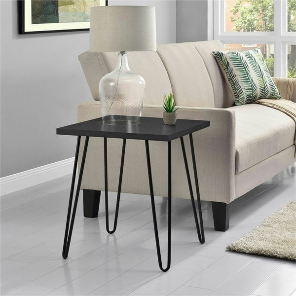 Dorel Home Owen Retro End Table in Black Oak Look