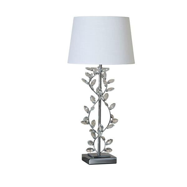 Lighting Collection Chrome & Glass Table Lamp