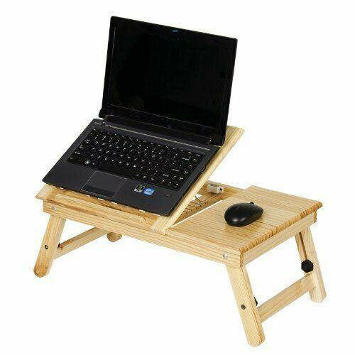 WALPLUS FNCL 33008 Pine Solid Wood AdJustable Ventilated Notebook Lapdesk, Natural | Modern Living Room Furniture