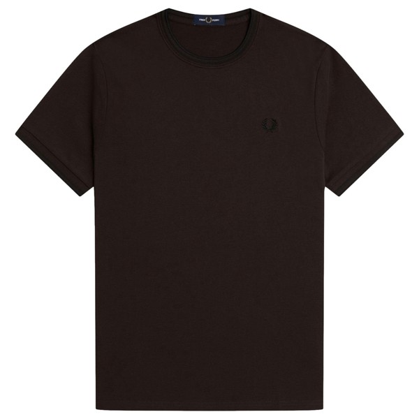 Fred Perry Twin Tipped T-Shirt - Rich Brown/Black