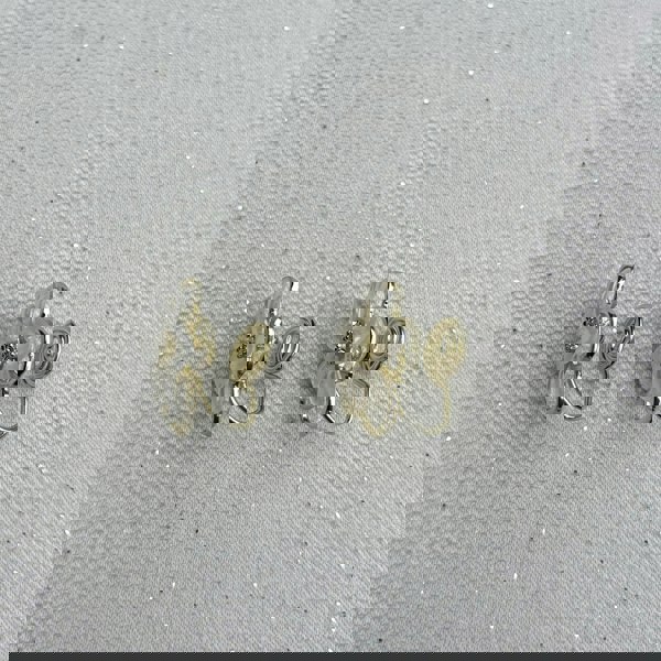 Flower Clip On Earrings, Side View, Floral Clip On Earrings For Non Pierced Ears, Statement Flower Earrings, Vintage Style Clip On Earrings, Elegant Floral Earrings