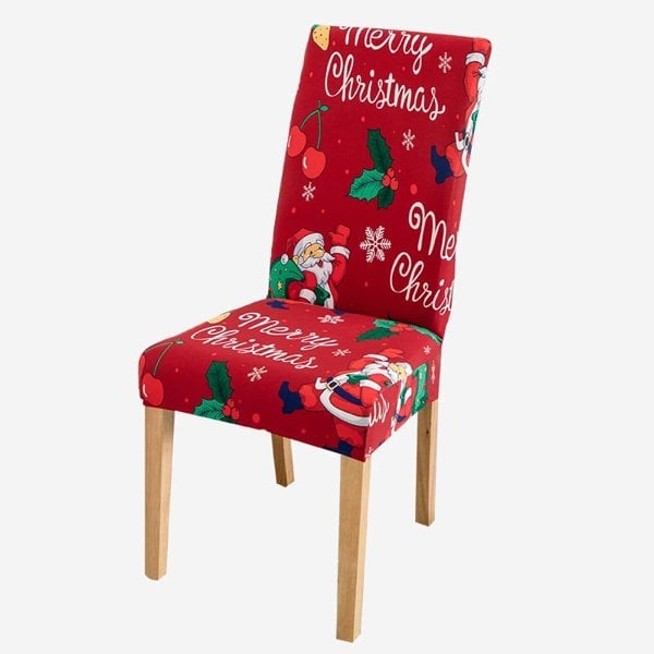 Anyseat Red Big Cheery Santa Elastic Chair Cover for Dining Room