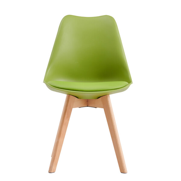 Set of 2 Dining Chairs with Solid Wooden Legs and Seat Cushion Pad Eva