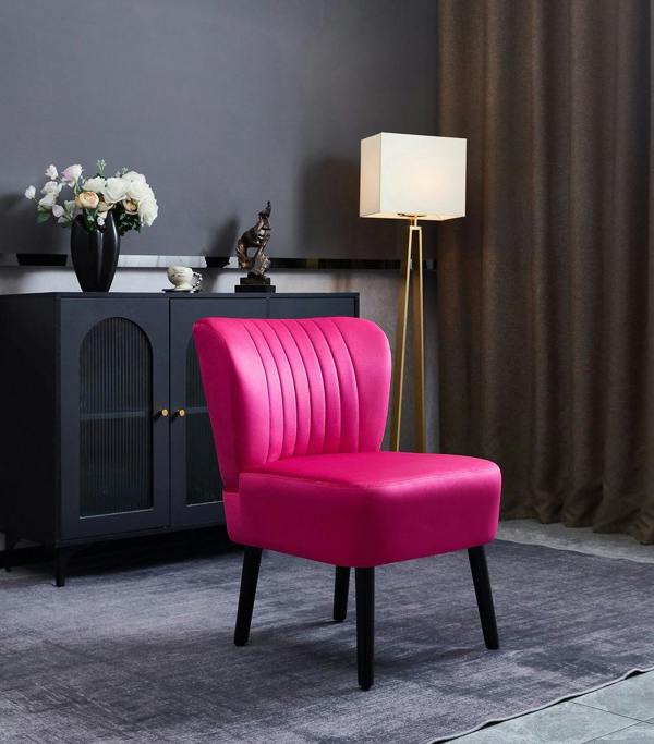 Groundlevel Crushed Velvet Shell Accent Chair