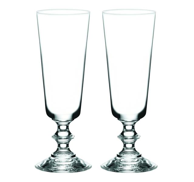 Crystal Champagne Flute  Pair 'Elizabeth' Lead Free Crystal | Set of 2