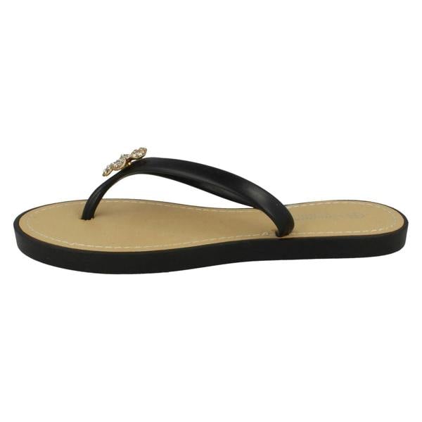 Savannah Ladies Savannah Toe Post Diamante Flower Detail Sandals