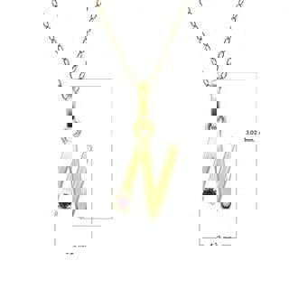 Gemondo Initial Ruby Letter Necklace In 9ct Yellow Gold
