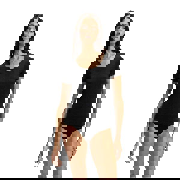 Hugo Womens/Ladies Plain Stretch T-Shirt (Pack of 2) - Black - 