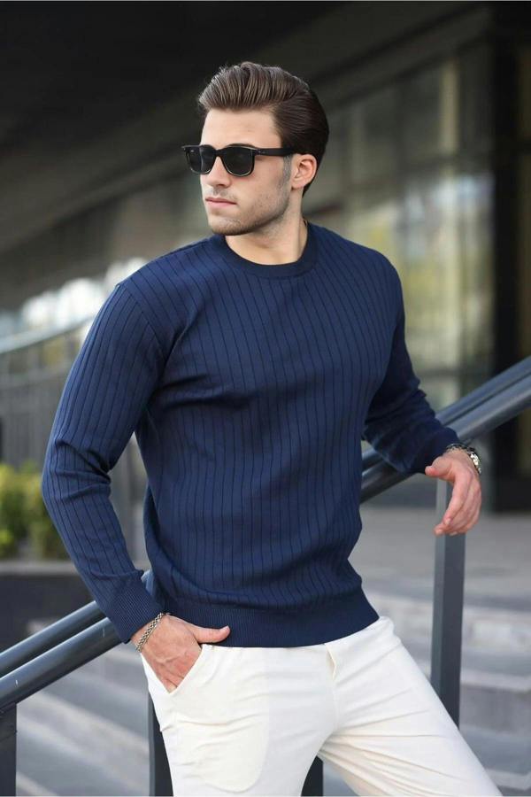 WOVCOR Crew Neck Long Sleeve Men's Sweater