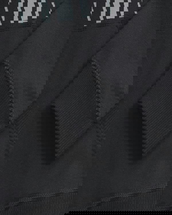 Lambretta Stripe Mens Pull Over Sweatshirt Hooded Hoodie, close-up of the black sweatshirt's fabric and ribbed cuff.