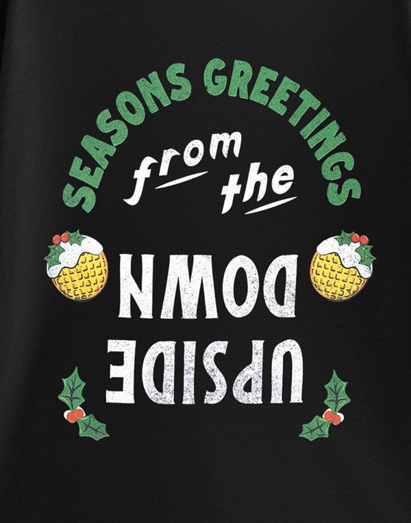 Stranger Things Unisex Kids Black Season Greetings Short Sleeved T-Shirt