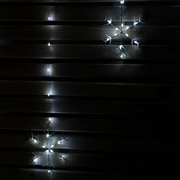 Samuel Alexander 1.2m Battery Operated Snowflake Curtain Christmas Lights with 147 White LEDs