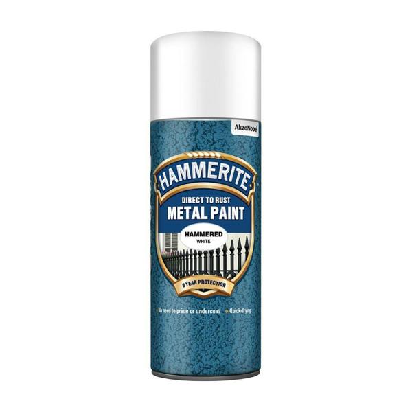 Hammerite 3X Hammerite Hammered White Spray Paint 400ml