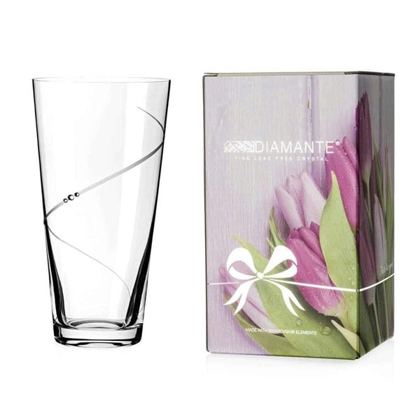 Diamante 'Silhouette' Medium Crystal Conical Vase Adorned with Swarovski® Crystals - 25cm