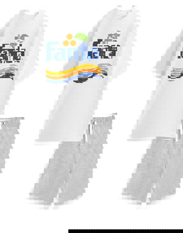 Coca Cola Fanta Mens White Logo Short Sleeve Short Leg Pyjama Set