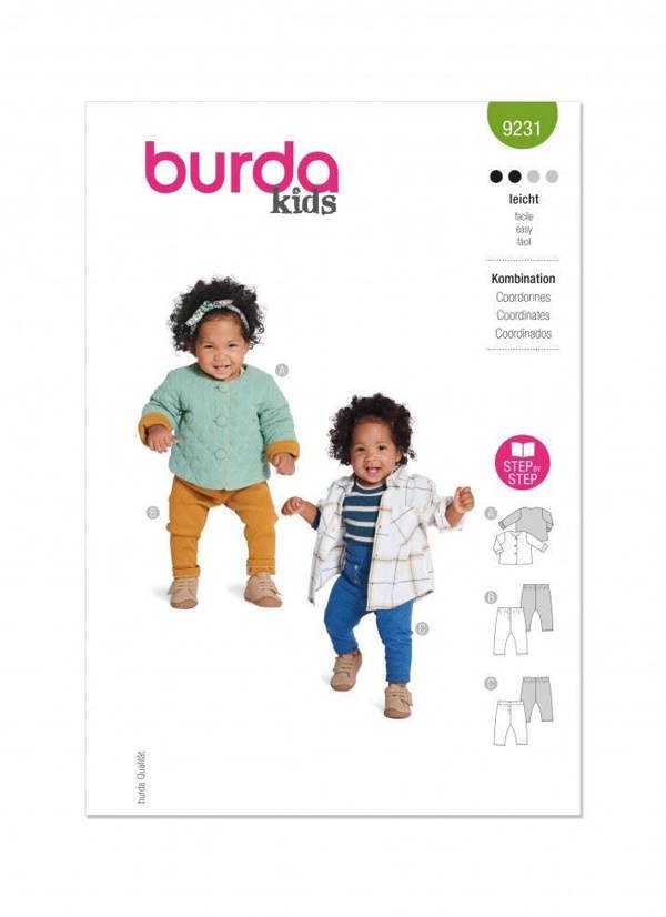 Burda Sewing Pattern 9231 Jackets and Trousers For Babies, 1M-18M (56-86) - Easy