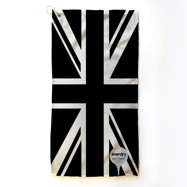 BritishmadeGifts Golf Union Jack - B&W - Golf Towel